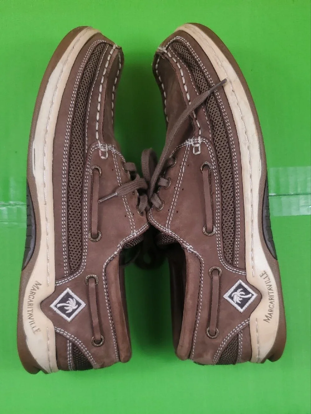 Margaritaville Diamond Head Leather Boat Shoes Men’s 8.5 Brown MG8001C